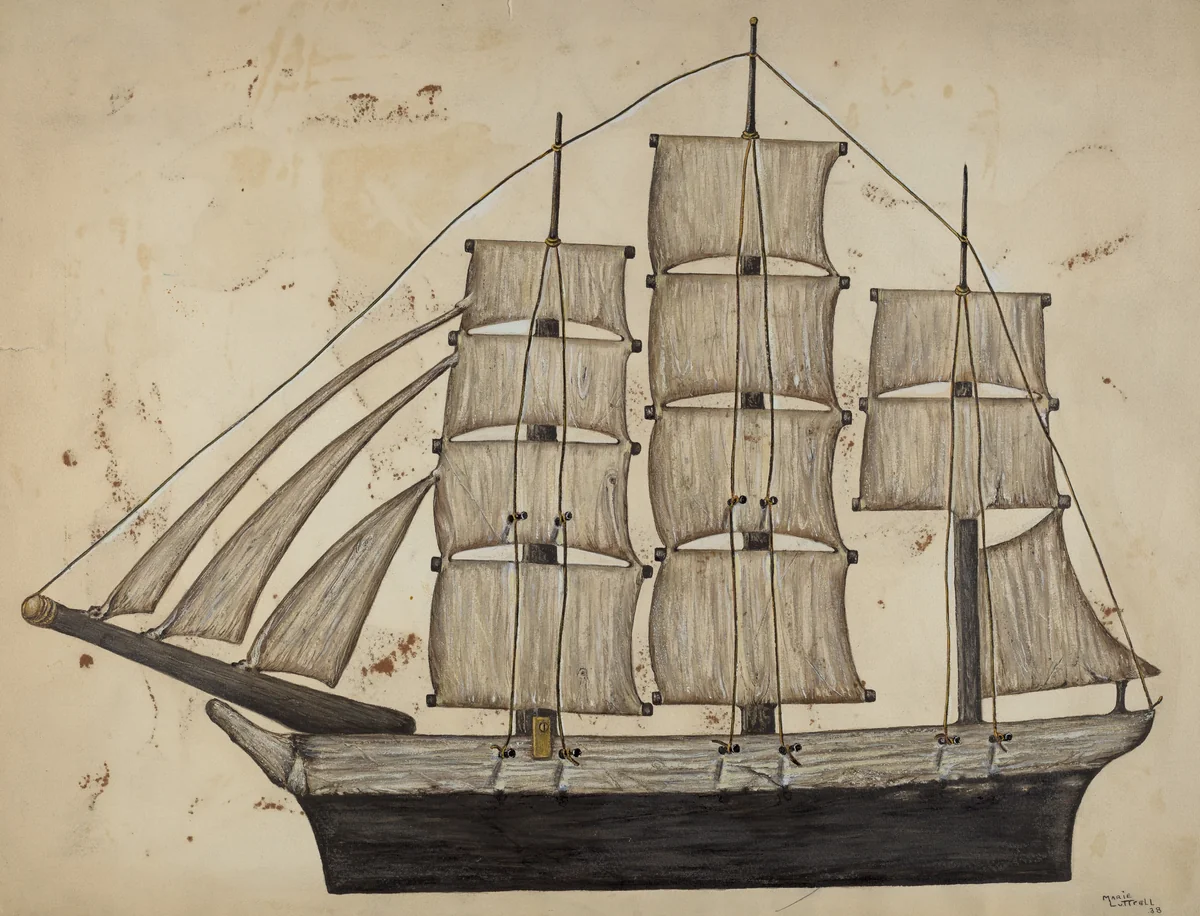 Pa. German Ship by Marie Lutrell, index of american design, 1938