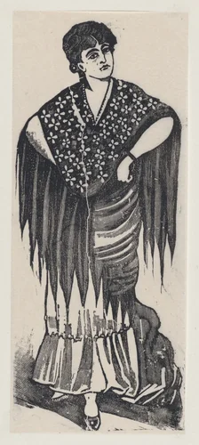 An elegantly dressed woman by José Guadalupe Posada, print, 1875-1885