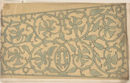 Panel of Ornament, possibly Metalwork by anonymous, drawing, 1850-1900