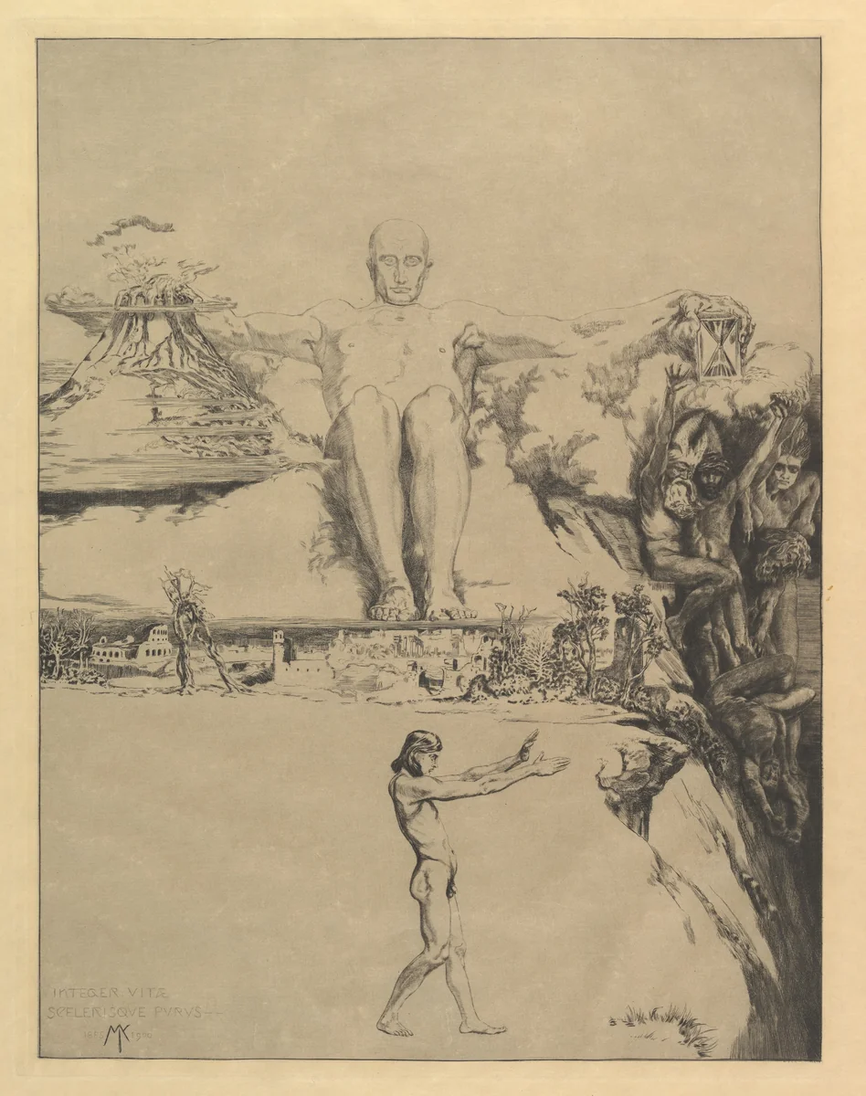 "Integer Vitae...", from "Vom Tode Zweiter Teil" by Max Klinger, print, 1878