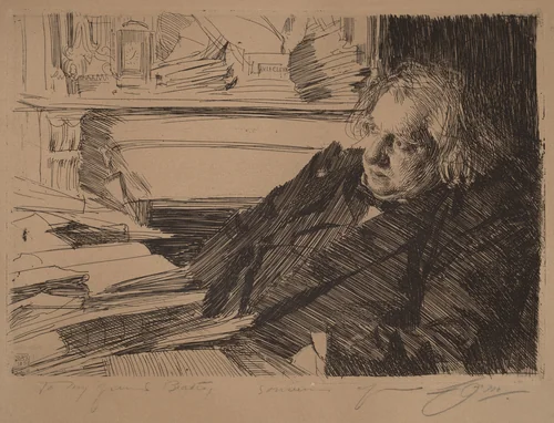 Ernest Renan by Anders Zorn, print, 1892