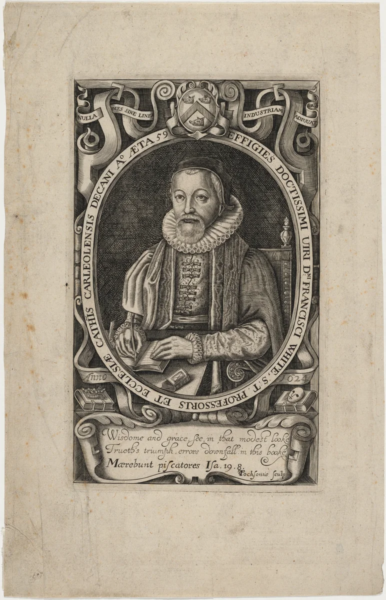 Francis White, Bishop of Ely by Thomas Cockson, print, 1556-1651