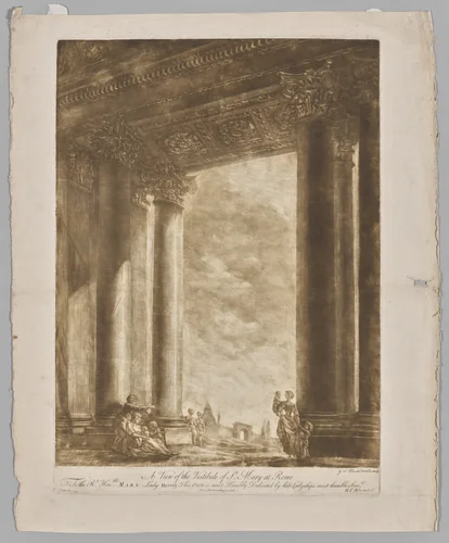 A View of the Vestibule of Saint Mary at Rome by Georges Francois Blondel, print, 1766