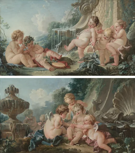 Music and Dance and Cupids in Conspiracy by François Boucher, painting, 1740-1749