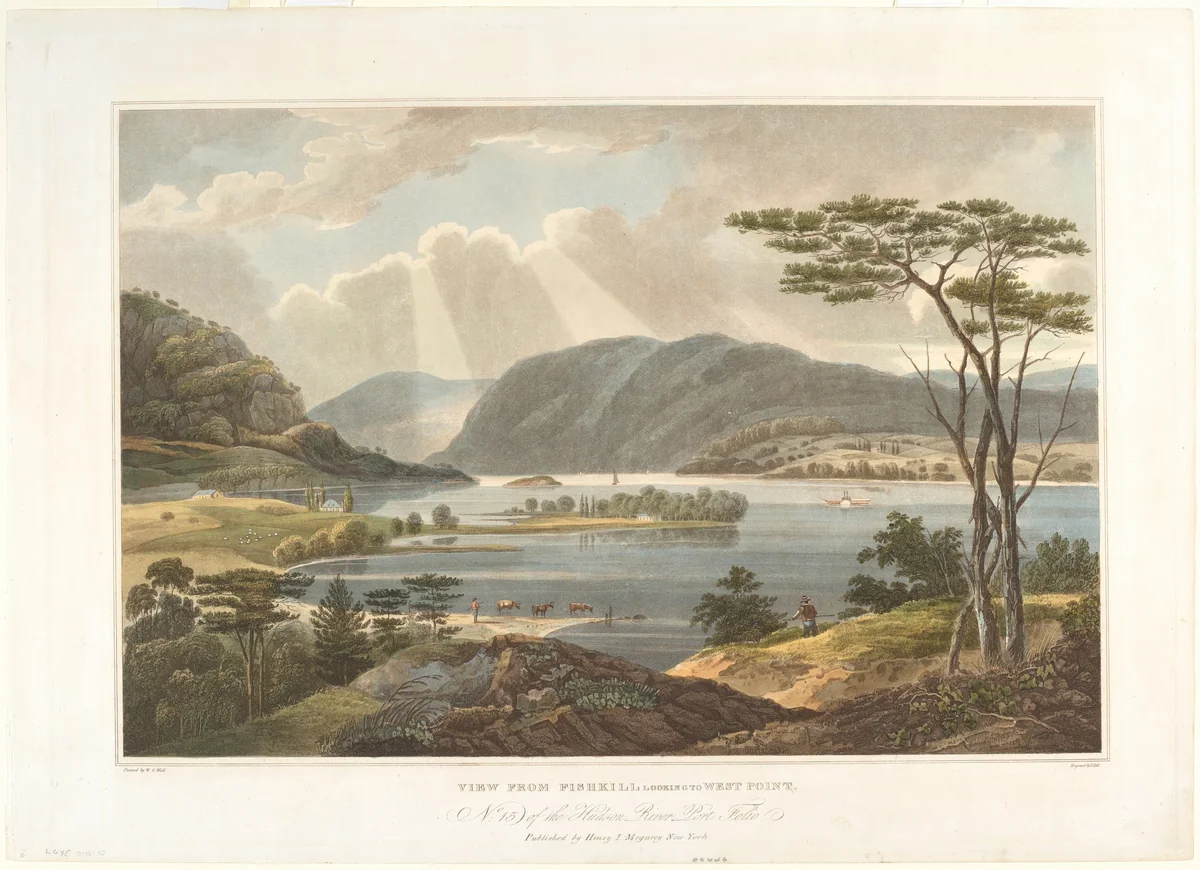 View from Fishkill Looking to West Point by John Hill; William Guy Wall; Henry J. Megarey, print, 1825