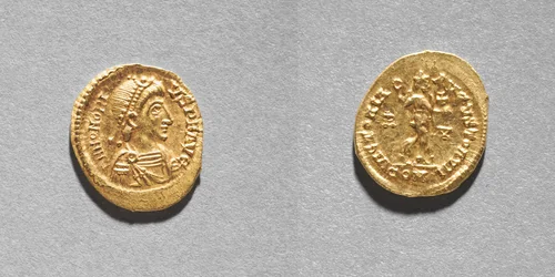 Solidus of Arkadios by Unknown, metalwork, 395-408