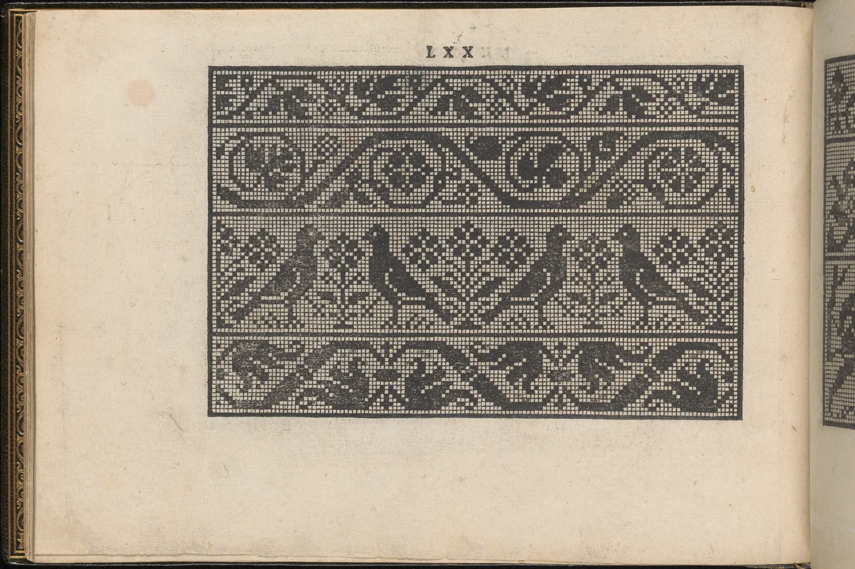 La Vera Perfettione del Disegno di varie sorti di recami, page 35 (verso) by Giovanni Ostaus, book, 1567