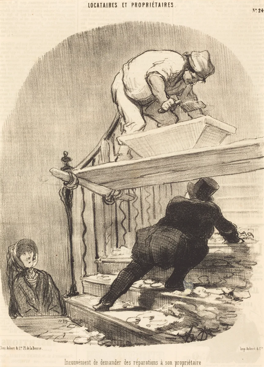 Inconvénient de demander des réparations... by Honoré Daumier, print, 1847