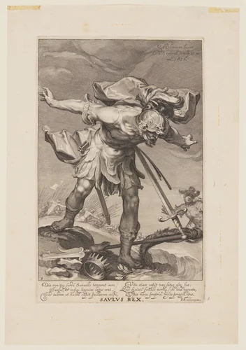 Saulus Rex, from Sinners of the Old and New Testament by Willem van Swanenburgh Abraham Bloemaert, print, 1611