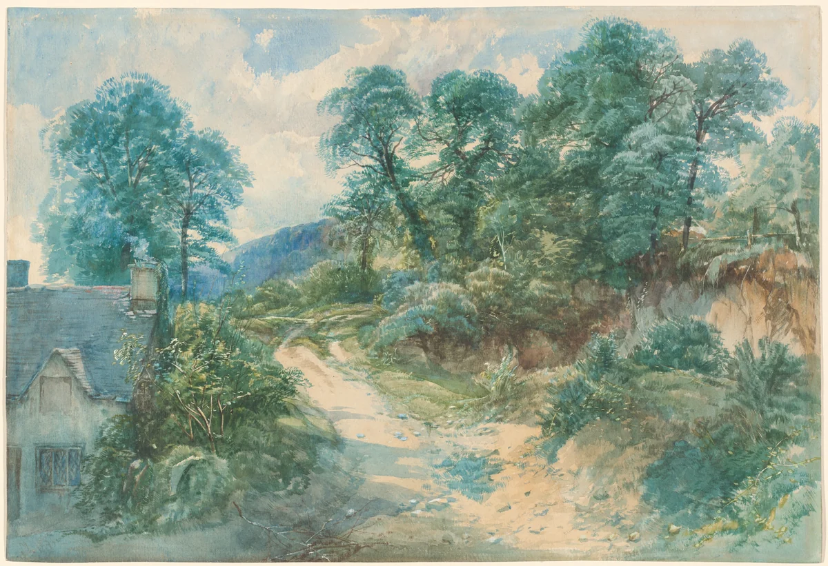 A Country Lane by John Middleton, drawing, 1845-1855