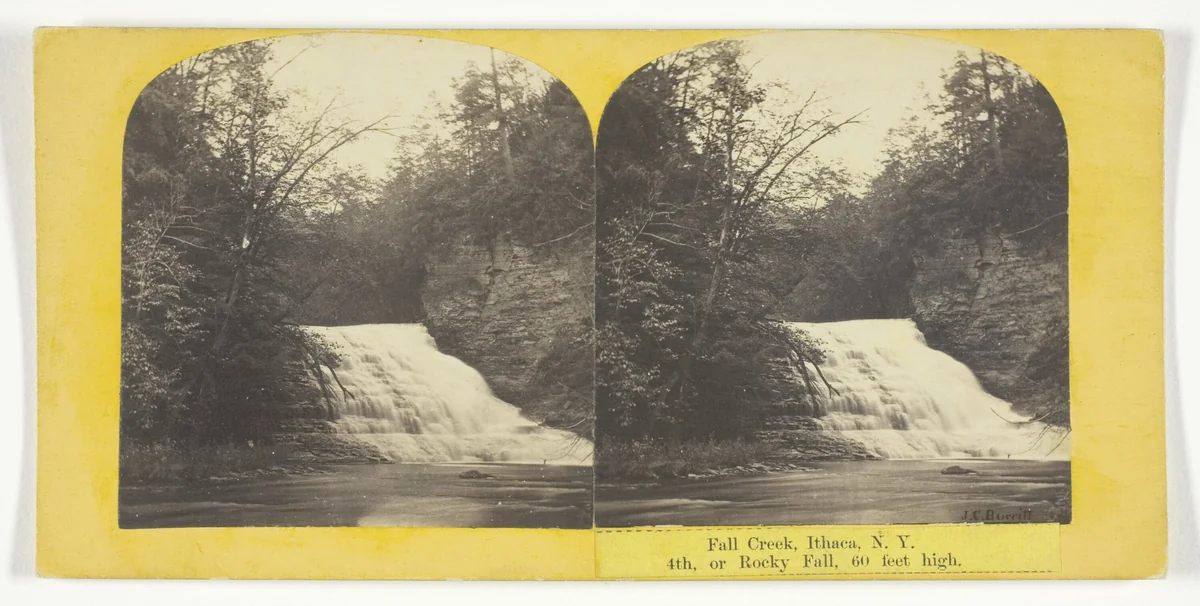 Fall Creek, Ithaca, N.Y. 4th, or Rocky Fall, 60 feet high by J. C. Burritt, photograph, 1860-1865
