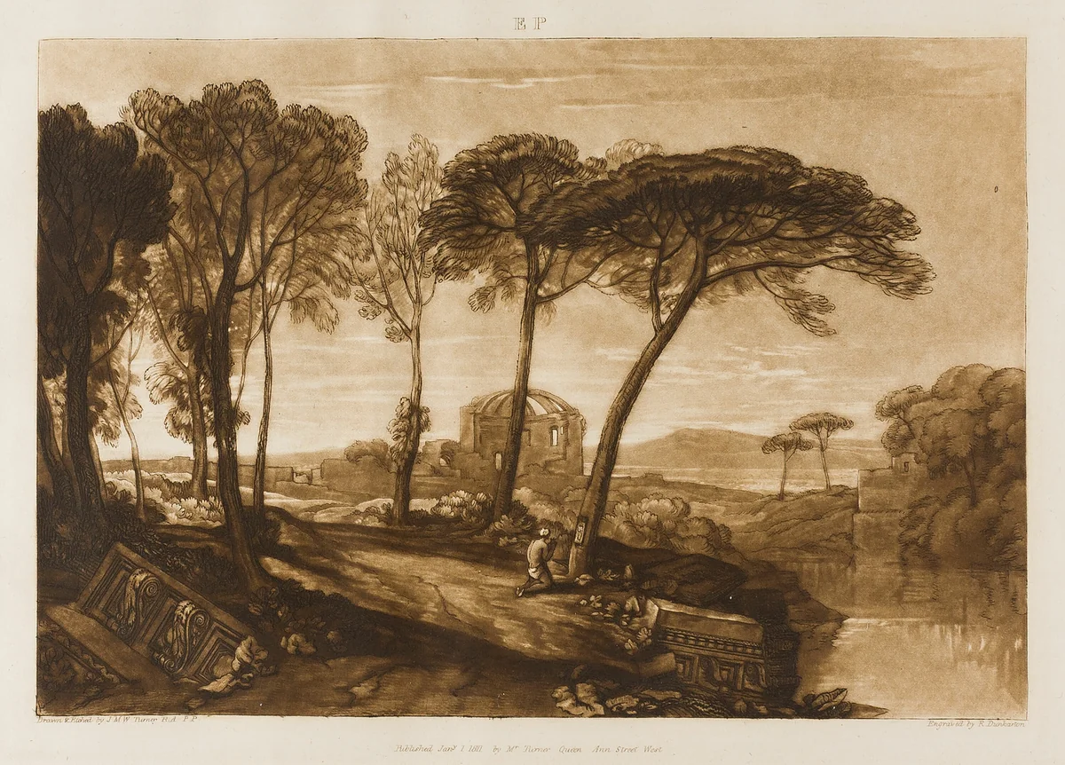 The Temple of Minerva Medica, plate 23 from Liber Studiorum by Joseph Mallord William Turner, print, 1811
