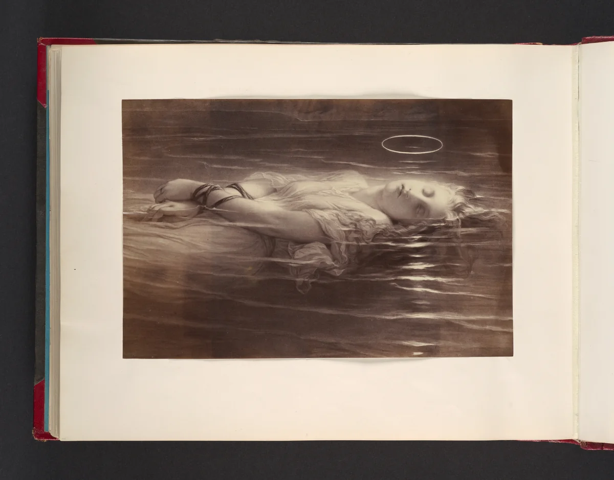 [Painting of Ophelia?] by John Thomson, photograph, 1865