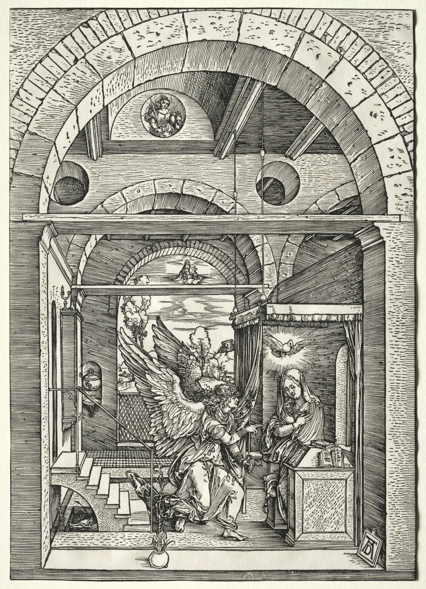 The Annunciation by Albrecht Dürer, print, 1503-1505