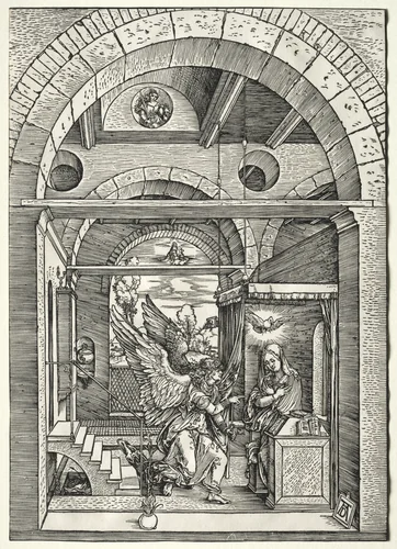 The Annunciation by Albrecht Dürer, print, 1503-1505