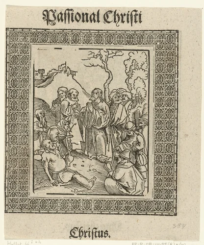Christus geneest mensen met lepra en mensen met lichamelijke beperkingen by Lucas Cranach, print, 1521-1522