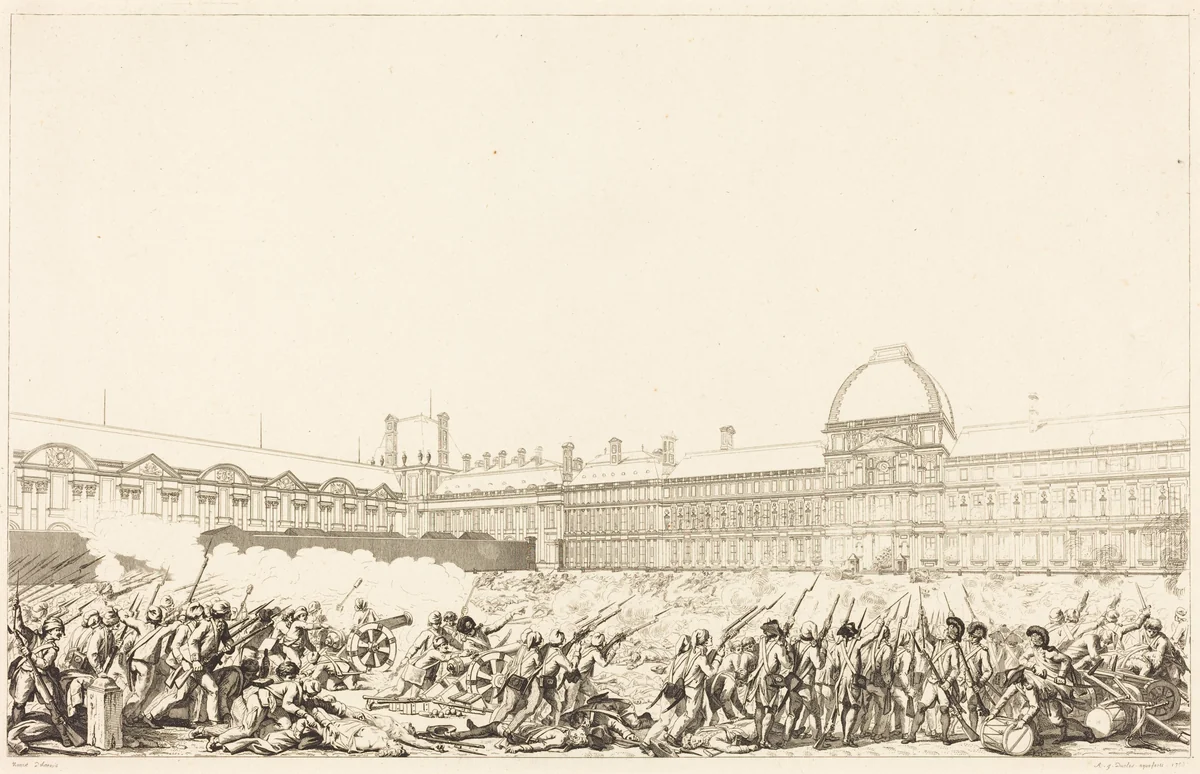 Journée du 10 Aout 1792 by Antoine-Jean Duclos; Charles Monnet, print, 1793