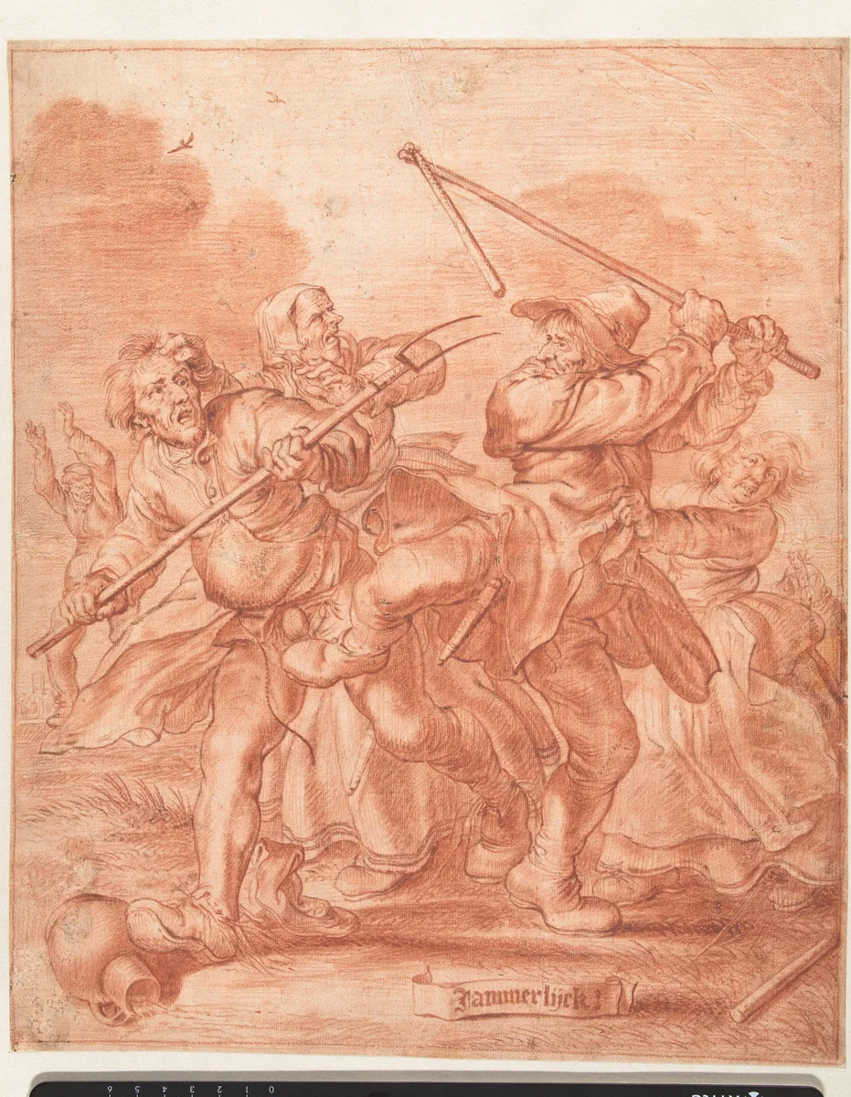 Lamentable! by Adriaen Pietersz van de Venne, drawing, 1625-1635