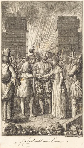 Adewold and Emma by Daniel Nikolaus Chodowiecki, print, 1798