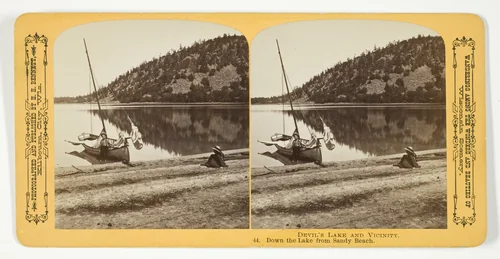 Down the Lake from Sandy Beach, No. 44 from the series "Devil's Lake and Vicinity" by Henry Hamilton Bennett, photograph, 1870-1908
