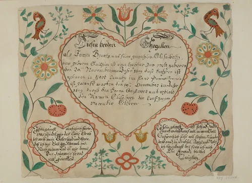 Fraktur by Roy S. Brown, index of american design, 1935-1942