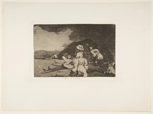 Plate 6 from "The Disasters of War" (Los Desastres de la Guerra): 'It serves you right' (Bien te se está) by Goya, print, 1810