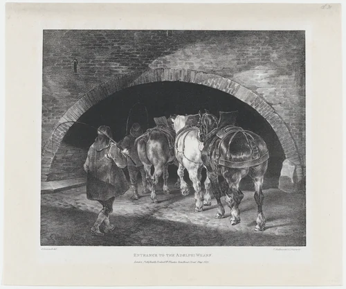 Entrance to the Adelphi Wharf by Théodore Gericault, print, 1821