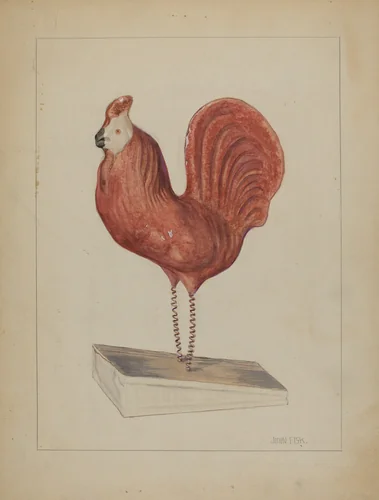 Pa. German Toy Bellows Rooster by John Fisk, index of american design, 1936