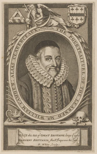 William Camden by Robert White, print, 1674