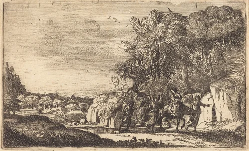 The Flight into Egypt (La fuite en Egypte) by Claude Lorrain, print, 1630-1633