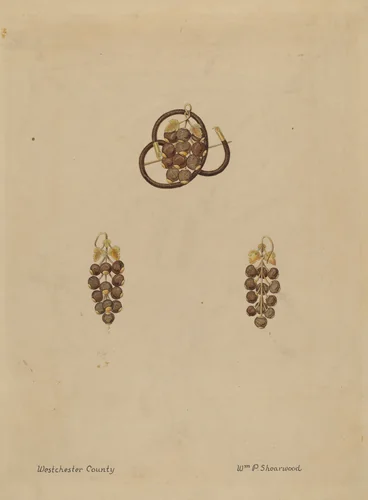 Hair Brooch and Earrings by William P. Shearwood, index of american design, 1935-1942