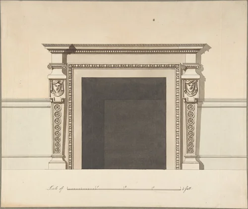 Design for a Chimneypiece by John Yenn, drawing, 1770-1821