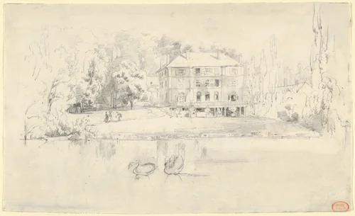 View of the Château at Folembray by Paul Huet, drawing, 1826-1836