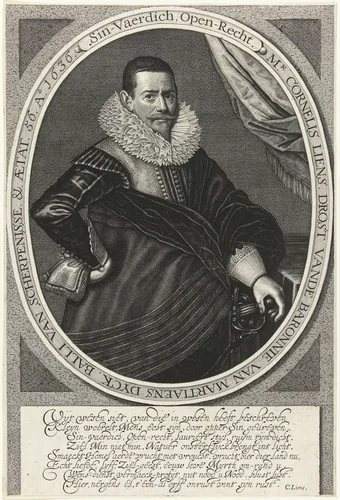 Portret van Cornelis Liens op 56-jarige leeftijd, by Willem Jacobsz Delff, print, 1636