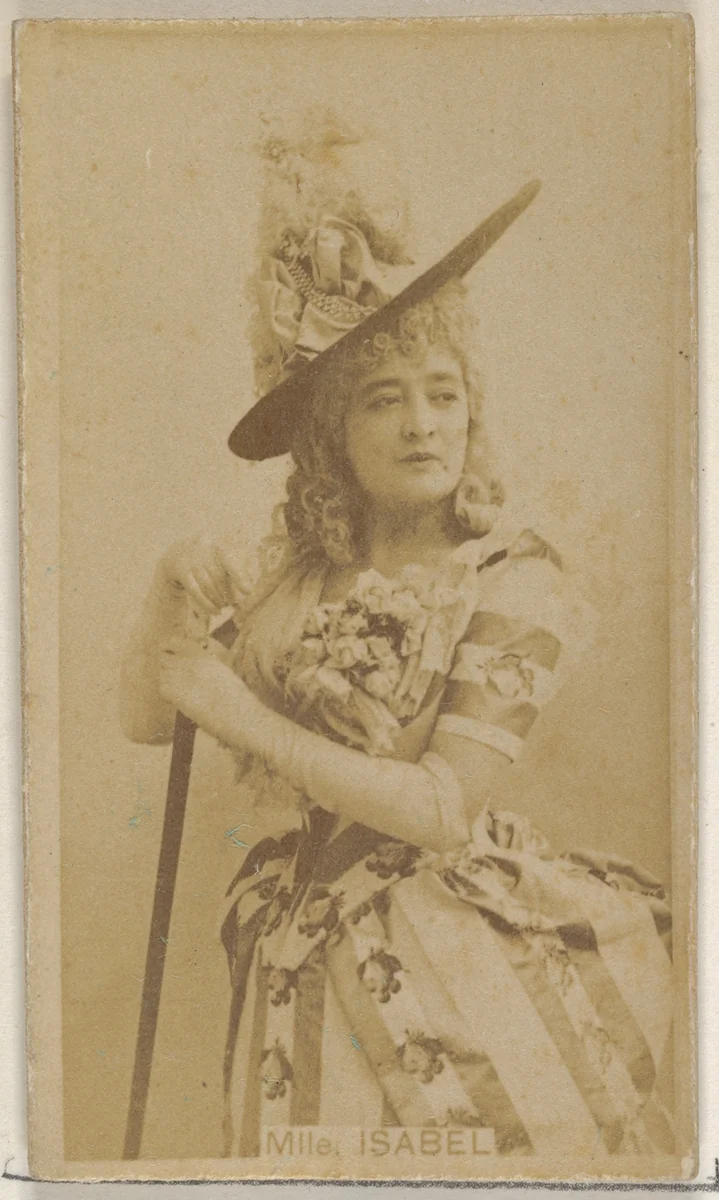 Mlle. Isabelle, from the Actors and Actresses series (N45, Type 8) for Virginia Brights Cigarettes by Allen & Ginter, photograph, 1885-1891