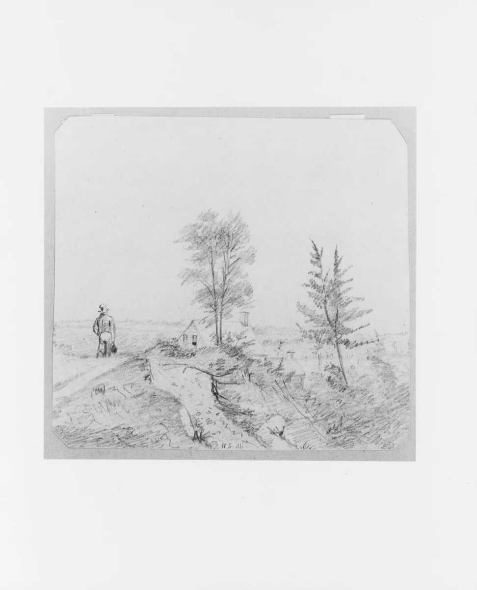 Landscape with Figure (from McGuire Scrapbook) by William Sidney Mount, artwork, 1807-1868