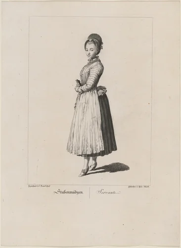 Stubenmädgen (Servant Girl) by Johann Christian Brand, print, 1775