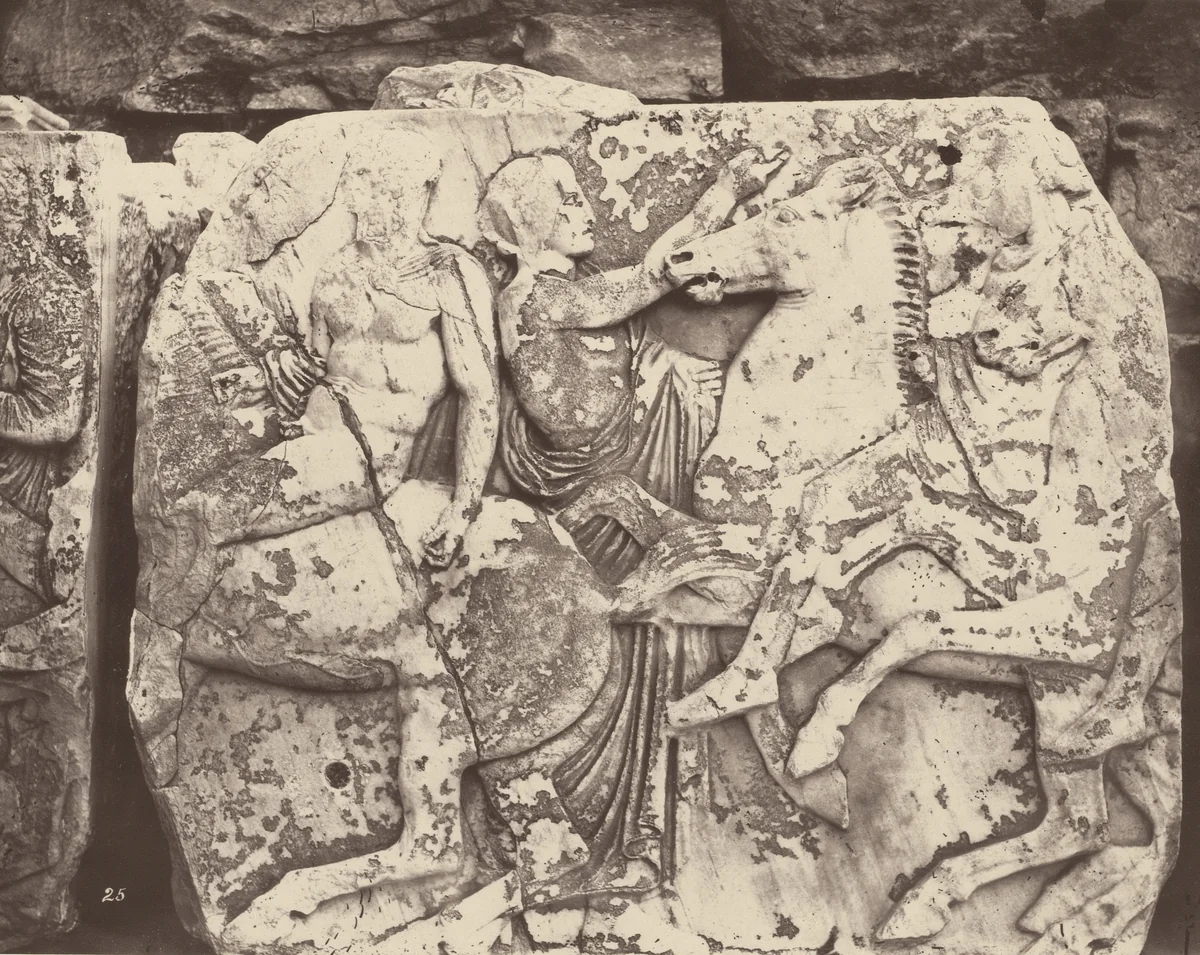 Fragment of Frieze from the Parthenon by William James Stillman, photograph, 1869