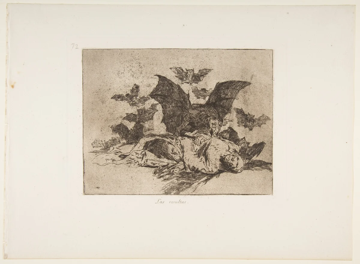 Plate 72 from "The Disasters of War" (Los Desastres de la Guerra): 'The Consequences' (Las resultas) by Goya, print, 1814-1815
