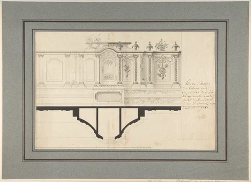 Plan and Elevation of the Capuchin Tabernacle of Luneville by Adrian La Touvenot, drawing, 1787