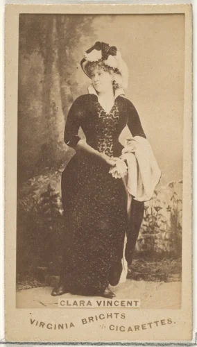 Clara Vincent, from the Actors and Actresses series (N45, Type 1) for Virginia Brights Cigarettes by Allen & Ginter, photograph, 1885-1891