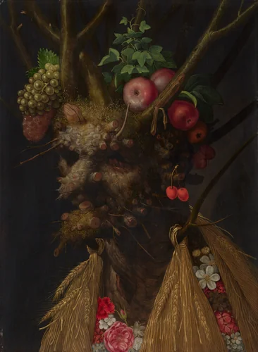 Four Seasons in One Head by Giuseppe Arcimboldo, painting, 1590