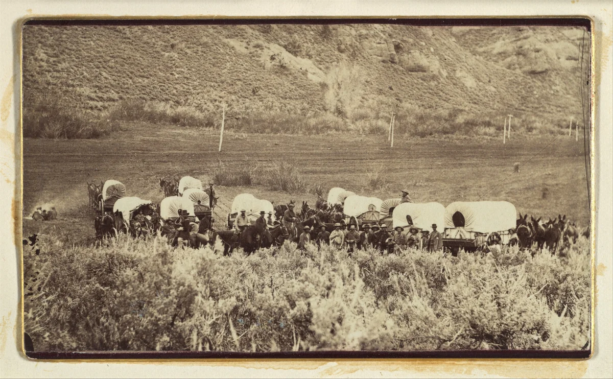 Mormon Emigrant Train, Echo Canyon by Charles William Carter, photograph, 1868-1872
