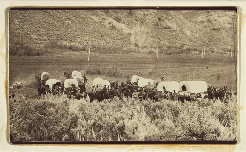 Mormon Emigrant Train, Echo Canyon by Charles William Carter, photograph, 1868-1872
