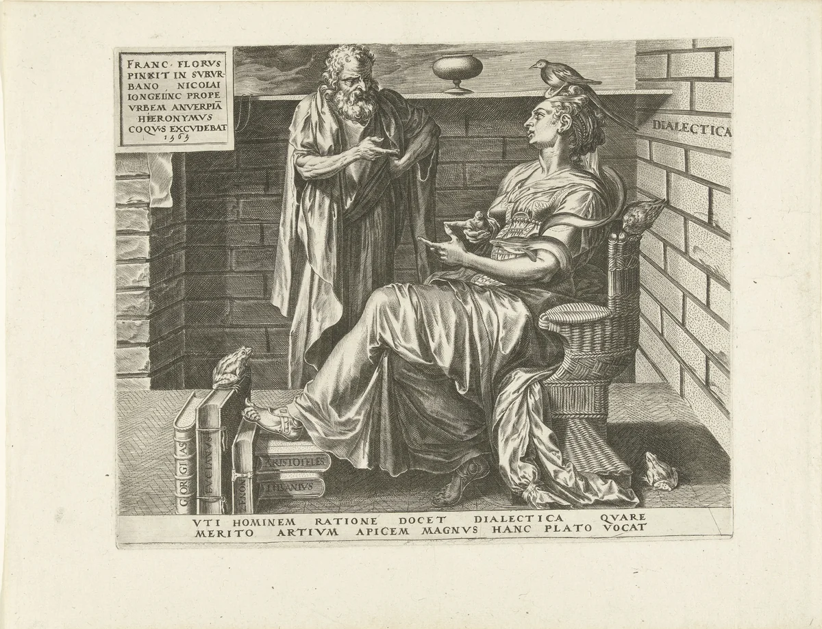 Dialectica (Redeneerkunst) by Cornelis Cort, print, 1565