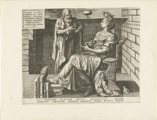 Dialectica (Redeneerkunst) by Cornelis Cort, print, 1565