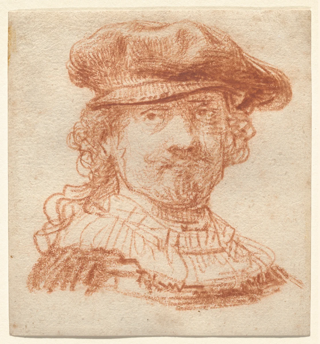 Self-Portrait by Rembrandt van Rijn, drawing, 1637