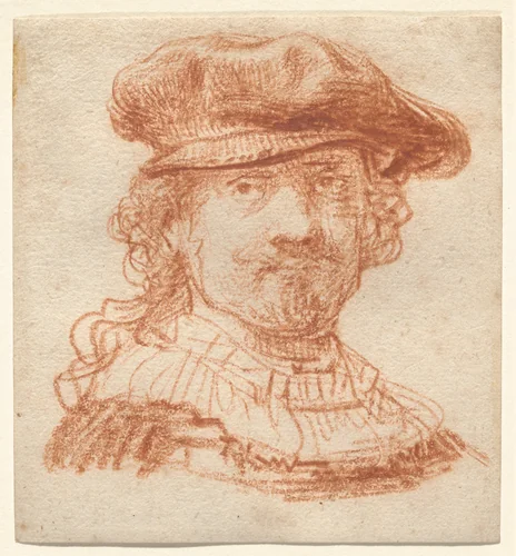 Self-Portrait by Rembrandt van Rijn, drawing, 1637