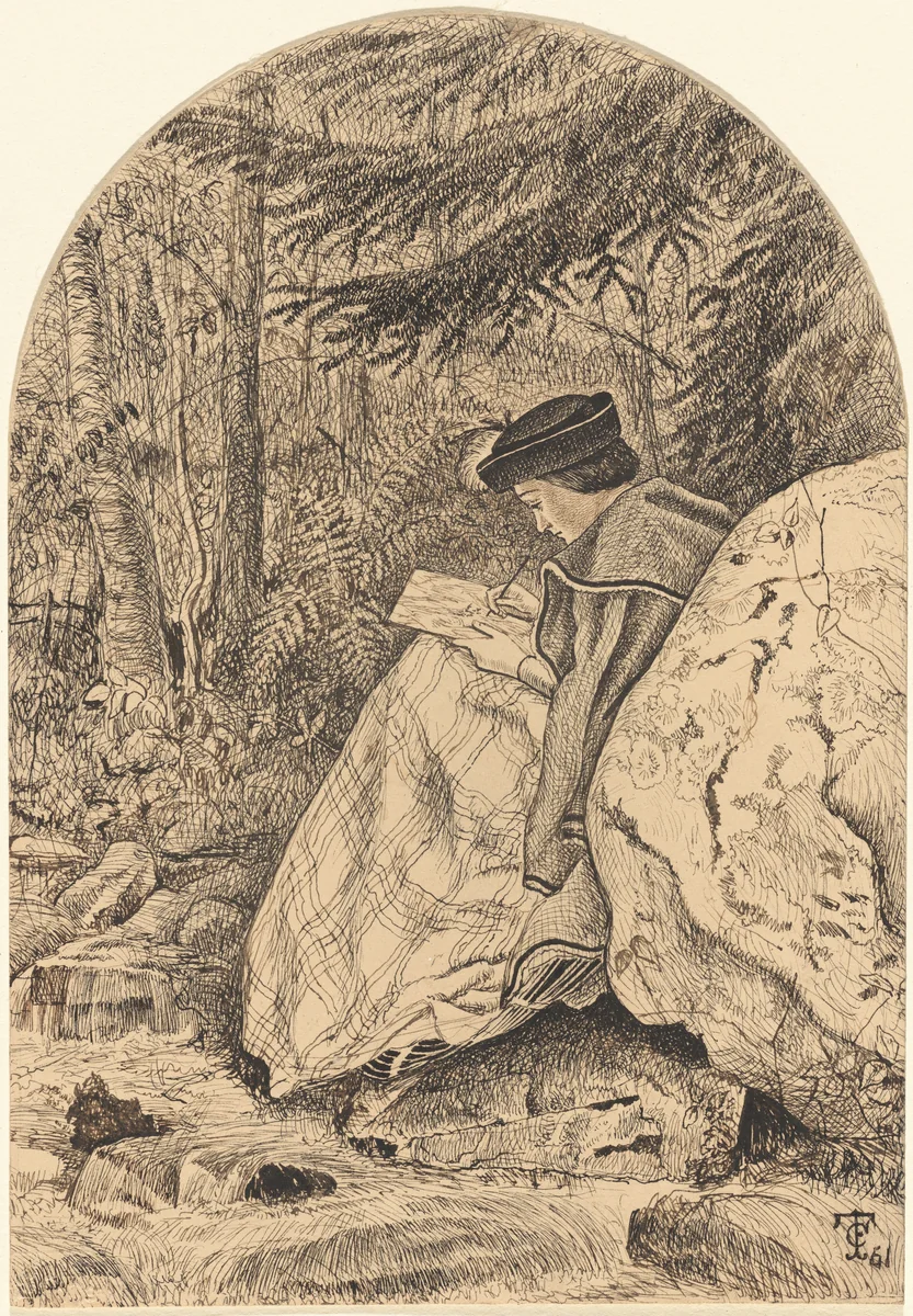 Sketching from Nature by Thomas Charles Farrer, drawing, 1861