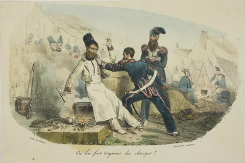 On lui Fait Toujours des Charges!! by Denis Auguste Marie Raffet, print, 1827